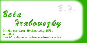 bela hrabovszky business card